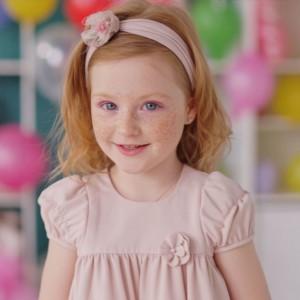 Rochiță bebe fete I Do roz pudră cu floare aplicată și bentiță, pentru ocazii speciale, 4.7267TI23RZ