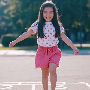 Pantaloni scurți fete I Do roz fucsia, jerseu bumbac elastic, talie elastică, 4.6764PV23FU