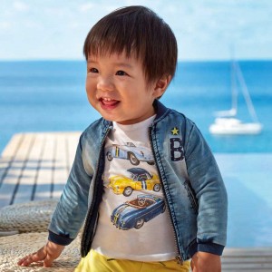 Tricou maneca scurta masini bebe baiat, Mayoral, 1039PV20ALB