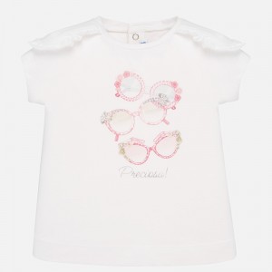 Tricou maneca scurta desen bebe fetita, Mayoral, 1058PV20ROZ