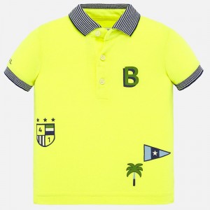 Polo maneca scurta desene bebe baiat, Mayoral, 1147PV20LIM