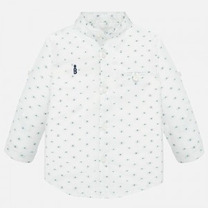 Camasa maneca lunga tunica bebe baiat, Mayoral, 1163PV20ALB