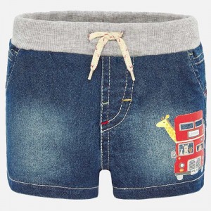 Pantaloni scurti denim desen bebe baiat nou-nascut, Mayoral, 1265PV20DEN Pantaloni scurti denim desen bebe baiat nou-nascut, Mayoral, 1265PV20DEN