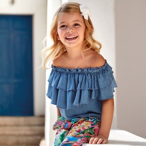 Bluza denim volanase fetita, Mayoral, 3187PV20DNM2