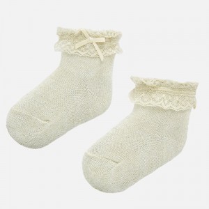 Sosete elegante bebe fetita nou-nascuta, Mayoral, 9246PV20GOLD