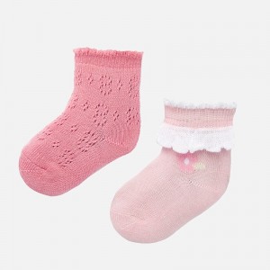 Set sosete elegante bebe fetita nou-nascuta, Mayoral, 9248PV20FLR