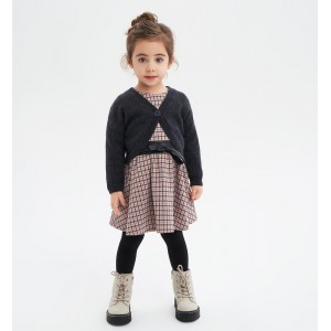 Rochie in carouri și curea pentru fetițe, I Do,4.7567TI23ORG Rochie in carouri și curea pentru fetițe, I Do,4.7567TI23ORG