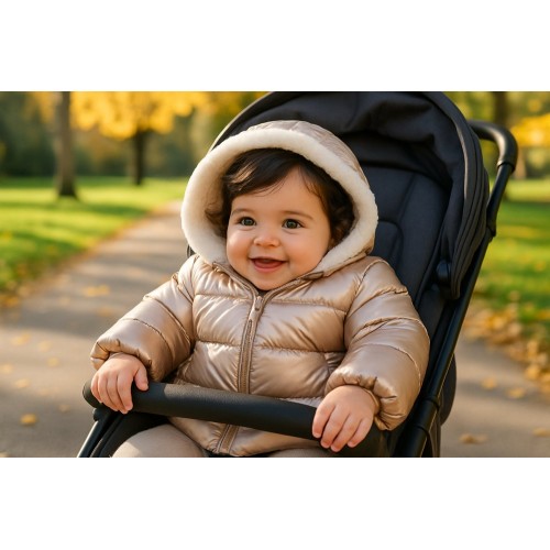 Geacă Puf pentru Fetițe Minibanda din Material Perlă cu Căptușeală Moale și Glugă – Bej Deschis, 3.F738TI25AU Geacă Puf pentru Fetițe Minibanda din Material Perlă cu Căptușeală Moale și Glugă – Bej Deschis, 3.F738TI25AU