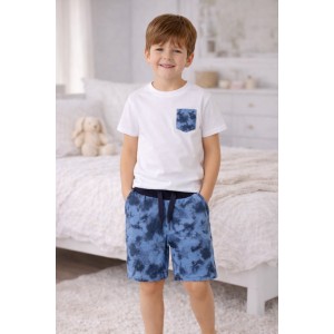 Bermude Sarabanda pentru băieți din bumbac 100%, cu buzunare și cordon reglabil, 0.6543PV23ABS