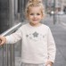 Bluză fete Sarabanda crem din bumbac elastic cu aplicații stelute cu ștrasuri,0.7207TI23ALB