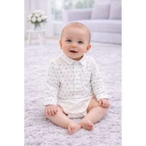 Cămașă body iDO pentru băieți cu imprimeu avioane, bumbac elastic, mânecă lungă,4.7187PV23ABS