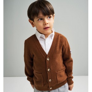 Cămașă albă Sarabanda pentru băieți din bumbac elastic, 0.F120TI25ALB