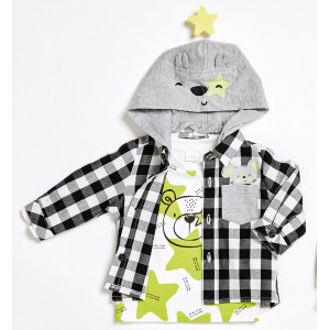 Camasa cu gluga și mâneca lunga pentru baiat, I Do, 4.6102PV23NG