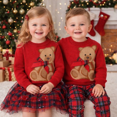 Pulover Copii iDO din Tricot cu Ursuleț Aplicat, pentru Fete și Băieți, Rosu, 4.F722TI25RO Pulover Copii iDO din Tricot cu Ursuleț Aplicat, pentru Fete și Băieți, Rosu, 4.F722TI25RO