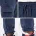Pantaloni cargo băieți iDO albaștri, talie elastică cu șnur și buzunare laterale,4.7744TI23ABS
