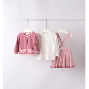 Compleu bluza, cardigan și fusta pentru fetite,I Do, 4.7286TI23ZM