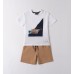 Compleu Sarabanda pentru băieți, tricou din jerseu cu imprimeu mașină și pantaloni scurți cu șnur, bumbac, 0.B161PV25BJ