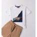 Compleu Sarabanda pentru băieți, tricou din jerseu cu imprimeu mașină și pantaloni scurți cu șnur, bumbac, 0.B161PV25BJ