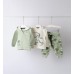 Trening Bebeluși iDO 3 Piese din Bumbac, Hanorac cu Fermoar, Tricou și Pantaloni, Verde, Alb, 4.F011TI25VE