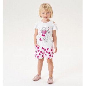 Compleu tricou și bermude pentru fetite,I Do, 4.6783PV23RZ Compleu tricou și bermude pentru fetite,I Do, 4.6783PV23RZ