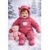 Costum de zăpadă nou-născut Minibanda roz cu glugă, mănuși și papuci detașabili, 3.5685TI22ZM