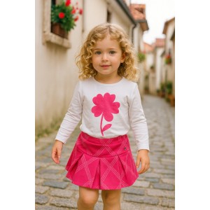 Fustă fete Sarabanda din material jacquard cu model geometric, lungime mini, 0.A339TI24FU