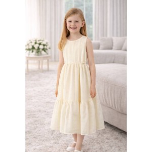 Rochie iDO fete din broderie englezească, fără mâneci, cu fermoar invizibil, 4.8558PV24CR