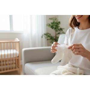 Șosete Minibanda pentru fetițe din bumbac cu volan din tulle, 3.6335PV23CR