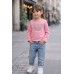 Bluză roz cu mânecă lungă pentru fetițe iDO din bumbac elastic cu aplicație urs floral, 4.A585TI24RZ