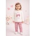 Bluza Minibanda pentru fetițe crem din bumbac 100% cu fundă decorativă roz și mânecă lungă, 0.7276TI23ALB Bluza Minibanda pentru fetițe crem din bumbac 100% cu fundă decorativă roz și mânecă lungă, 0.7276TI23ALB