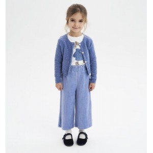 Pantaloni din raiat evazat pentru fetițe, I Do,4.7652TI23BL