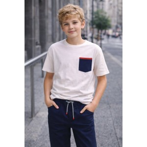 Pantaloni băieți Sarabanda din bumbac elastic, Relaxed Fit, cu talie ajustabilă, 0.8673PV24ABS