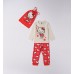Pijama lungă fete iDO Hello Kitty, set din bumbac 100% cu imprimeu și săculeț inclus, 4.F309TI25RO