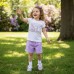 Compleu fete Sarabanda vară, tricou bumbac și pantaloni scurți mov, 0.B351PV25MV