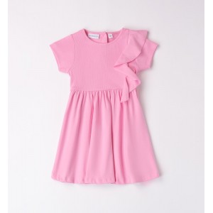 Rochie fetiță Sarabanda din bumbac elastic cu volan, 0.B231PV25 Rochie fetiță Sarabanda din bumbac elastic cu volan, 0.B231PV25