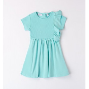 Rochie fetiță Sarabanda din bumbac elastic cu volan, 0.B231PV25TU Rochie fetiță Sarabanda din bumbac elastic cu volan, 0.B231PV25TU
