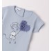 Tricou fete iDO din bumbac cu imprimeu fetiță și inimă aplicată, 4.B354PV25BL