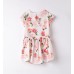 Rochie fete Sarabanda din poplin elastic cu imprimeu floral și talie elastică, 0.B230PV25