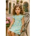 Rochie casual iDO pentru fete, bumbac 100%, imprimeu margarete pe fond bleu pastel, 4.B548PV25TU