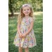 Rochie fete iDO din bumbac 100% cu imprimeu floral, lungime până la genunchi, 4.8758PV24MU