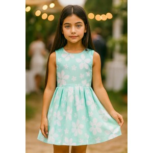 Rochiță fete Sarabanda din bumbac 100%, cu imprimeu floral, elegantă și confortabilă, 0.B336PV25VE