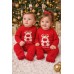 Salopetă bebe iDO roșie „My First Christmas” din bumbac, cu capse, pentru nou-născuți, 4.A219TI24RO