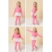 Compleu iDO pentru Fetițe din Bumbac Elastic cu Tricou Lung și Colanți – Roz, 4.A534TI24RZ