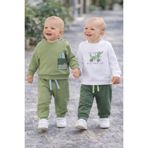 Set două treninguri bebe iDOMini din fleece 100% bumbac pentru băieței, 4.8053PV24VE