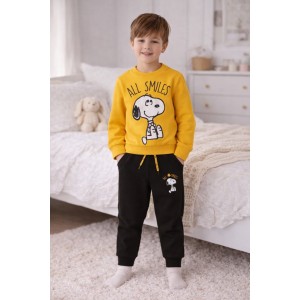 Trening Sarabanda pentru Băieți cu Snoopy – Set Hanorac și Pantaloni din Fleece, Colecția Peanuts,0.7100TI23GA