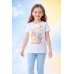 Tricou fetițe iDO din bumbac elastic cu imprimeu colorat, strasuri și sclipici, 4.6748PV23ALB