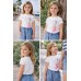 Tricou fete iDO din bumbac elastic alb, cu imprimeu fetiță și aplicații florale, 4.6333PV23ALB Tricou fete iDO din bumbac elastic alb, cu imprimeu fetiță și aplicații florale, 4.6333PV23ALB