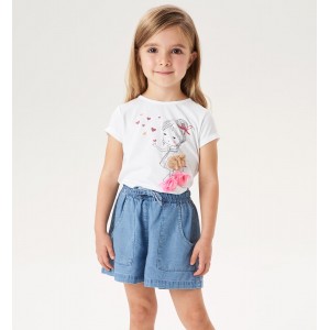 Tricou cu imprimeu pentru fete, I Do, 4.6333PV23ALB