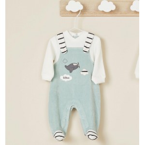 Salopeta plușată cu imprimeu pentru bebe baiat, I Do, 4.7174TI23VE