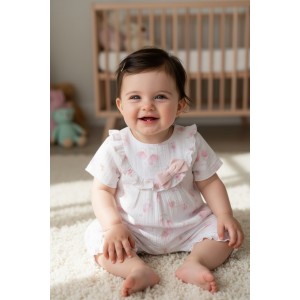 Salopetă din muselină pentru fetițe Minibanda – 100% bumbac, moale și delicată, 3.B781PV25